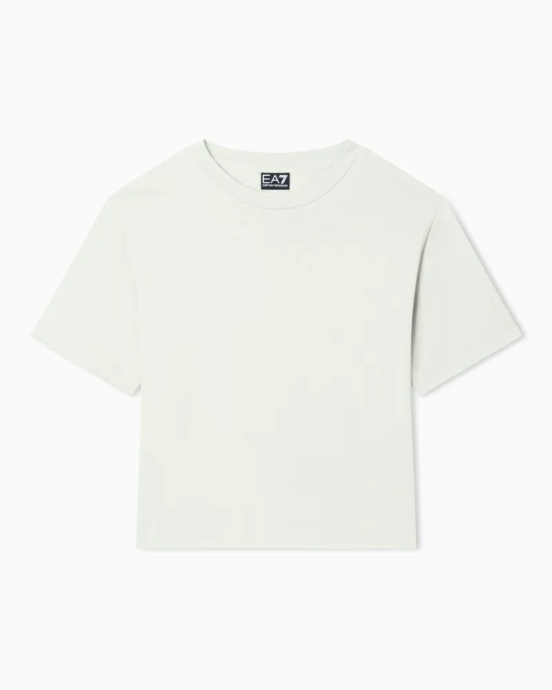EA7 Precious T-Shirt aus Viskosemischung Grün