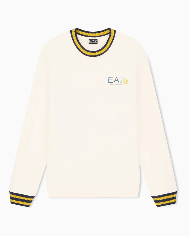 EA7 Sweatshirt Graphic Series im Regular Fit aus Jersey Beige