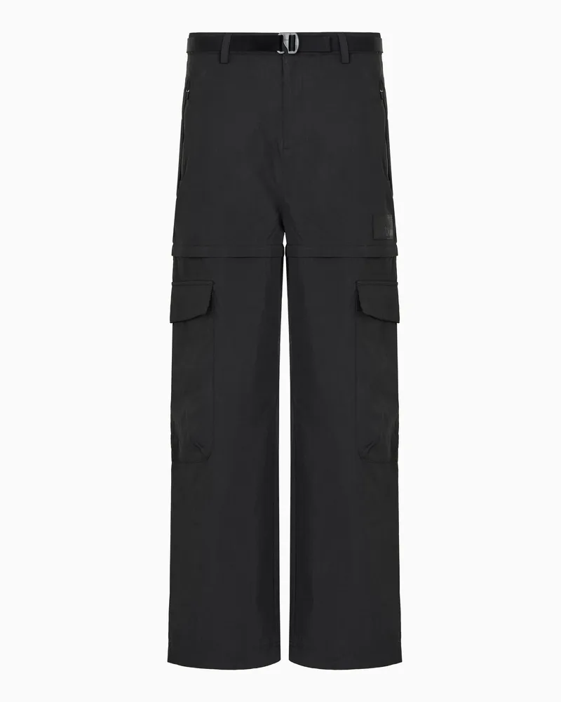 EA7 Cargohose aus Baumwoll-Nylon-Mischung Schwarz