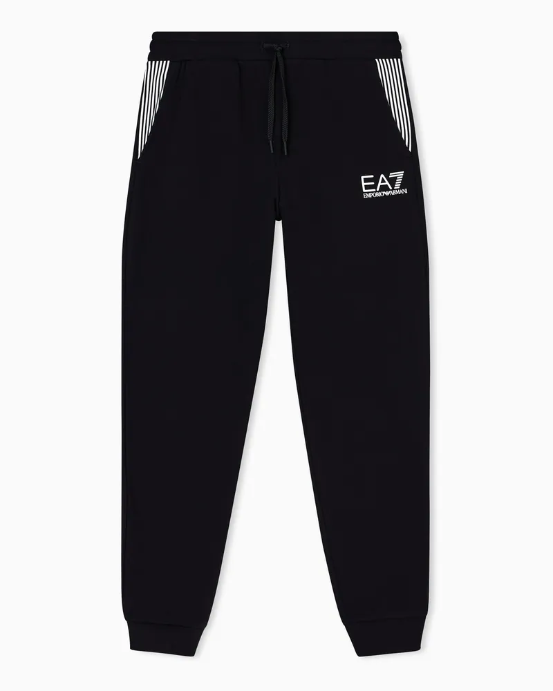 EA7 ASV 7 Lines Jogginghose aus einer Baumwoll-Mischung Schwarz