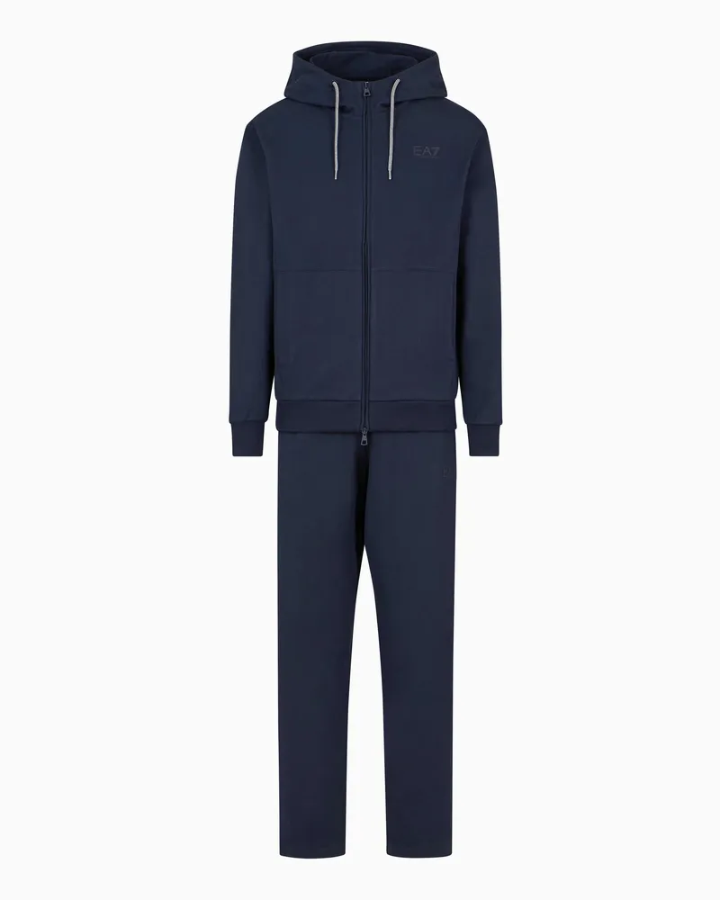 EA7 Visibility Trainingsanzug mit Kapuze aus Baumwolle Marineblau