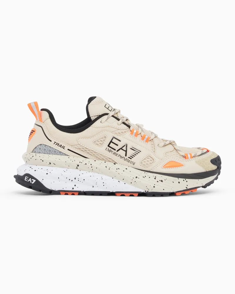 EA7 Sneaker Crusher Sonic Trail 2.0 aus atmungsaktivem Mesh Beige