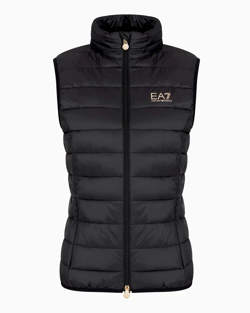 EA7 Wattierte Core Lady-Weste aus recycelter Nylon-Mischung Schwarz