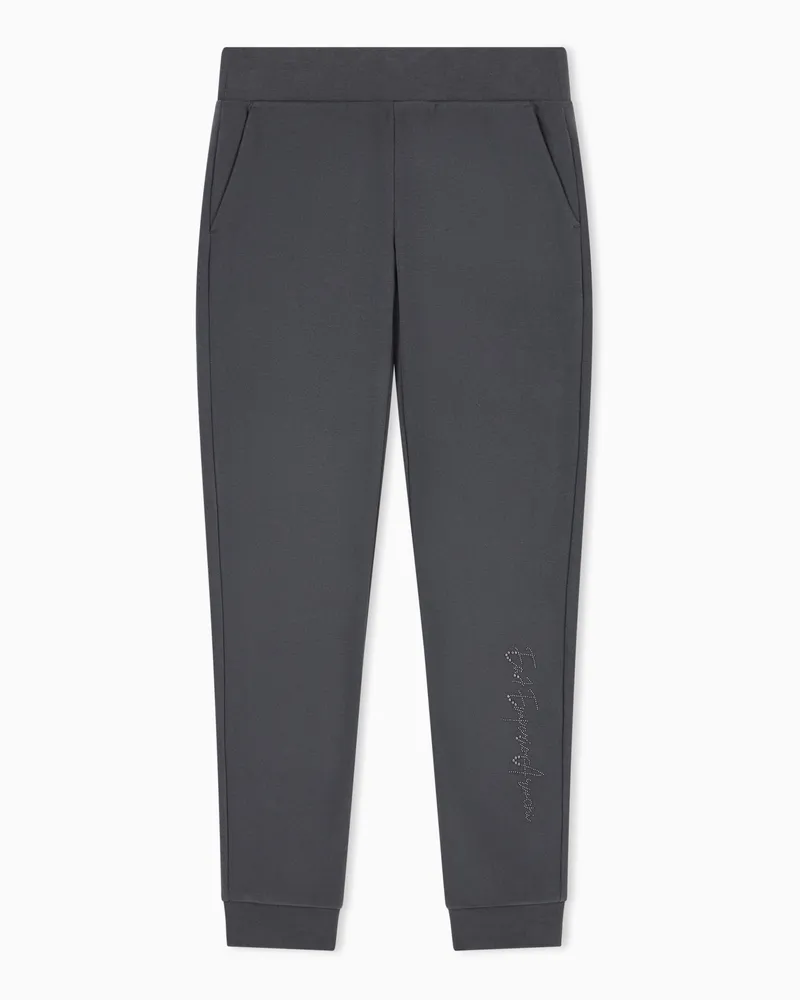 EA7 Trainingshose Logo Series Regular Fit aus Jersey Grau