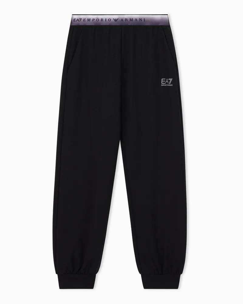 EA7 Jogginghose Natural Ventus Girl normaler Schnitt Bündchen Schwarz
