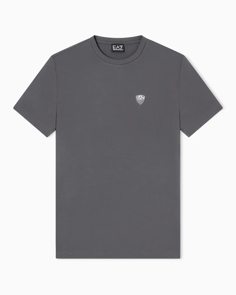 EA7 Premium Shield T-Shirt mit Rundhalsausschnitt aus einer elastischen Viskose-Mischung Grau