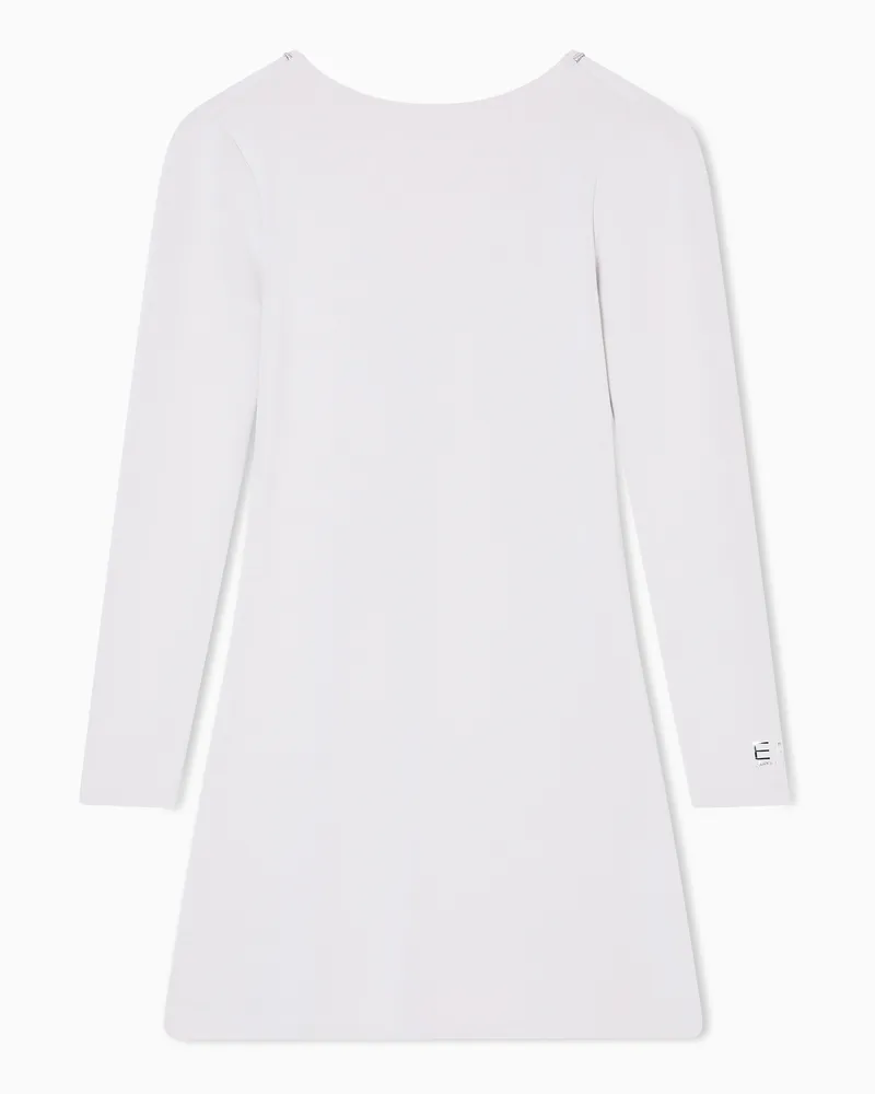 EA7 Precious Kleid aus Interlock aus einer Modal-Mischung Weiß