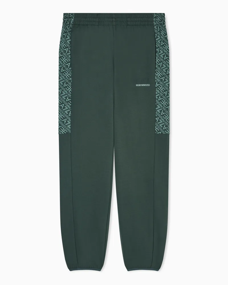 EA7 Graphic Series Boy Jogginghose aus reiner Baumwolle Grün