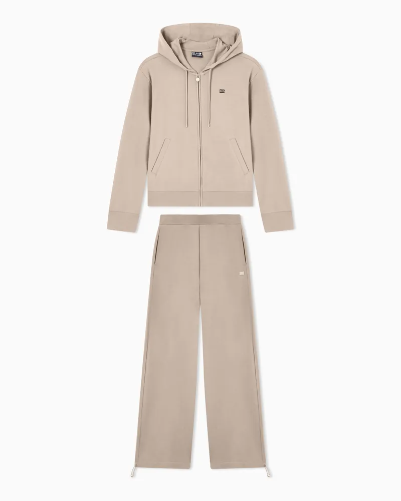 EA7 Trainingsanzug Core Lady aus Baumwollstretch Beige