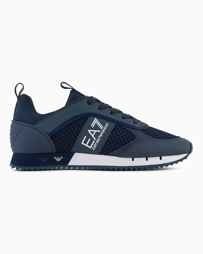 EA7 Black and White Carbon-Sneaker Marineblau