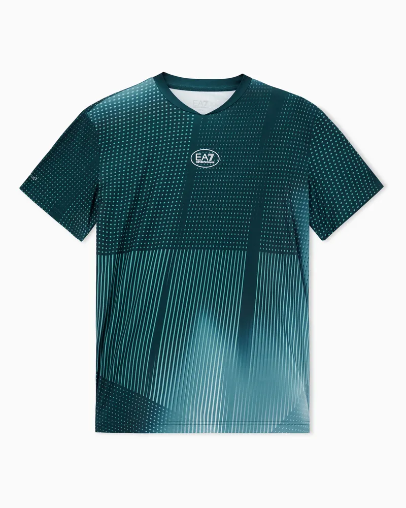 EA7 Tennis Pro Rundhals-T-Shirt aus VENTUS7-Funktionsgewebe Grün