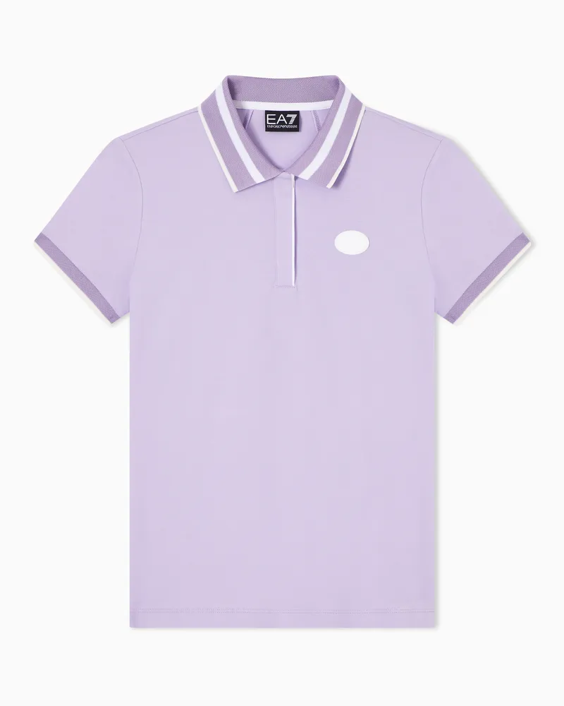 EA7 Poloshirt aus Baumwolljersey Violett