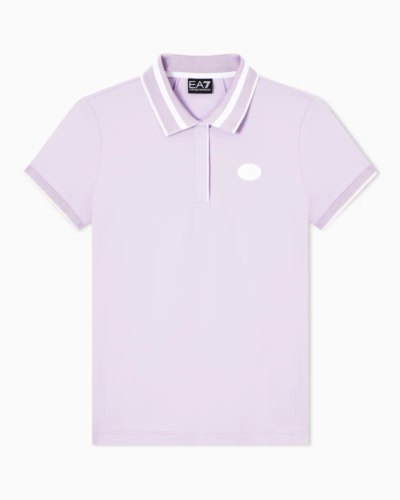 EA7 Poloshirt aus Baumwolljersey Violett