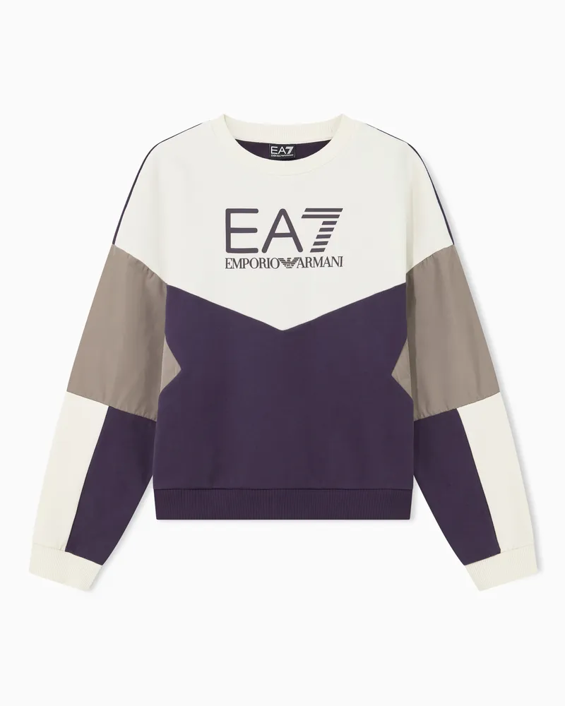 EA7 Oversize Sweatshirt Contemporary Sport aus Baumwolljersey Mehrfarbig