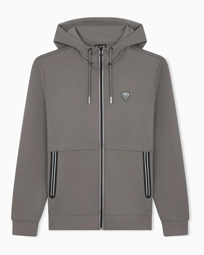 EA7 Sweatshirt aus Viskosemischung mit Kapuze Premium Shield Grau