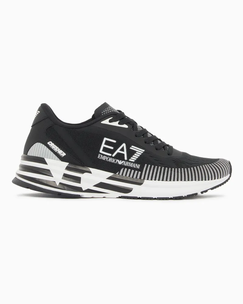 EA7 Sneaker Crusher Distance aus Netzgewebe mit Gummisohle Schwarz