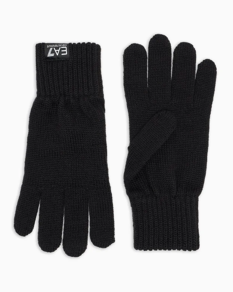 EA7 Handschuhe aus einer Wollmischung Schwarz