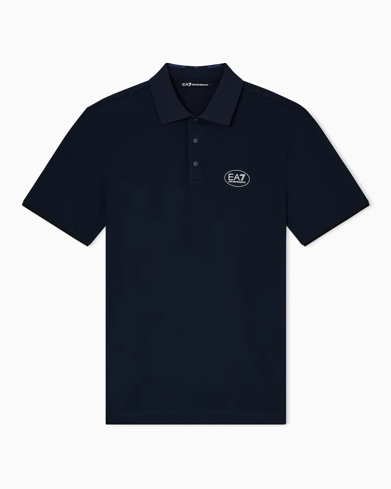 EA7 Golf Pro Poloshirt mit kurzen Ärmeln, gefertigt aus VENTUS7-Funktionsgewebe Marineblau