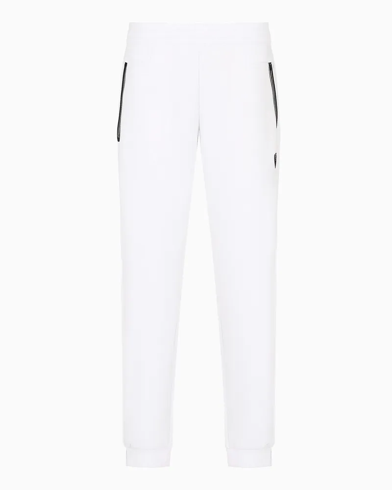 EA7 Premium Shield Jogginghose aus Stretch-Viskosemischung Weiß