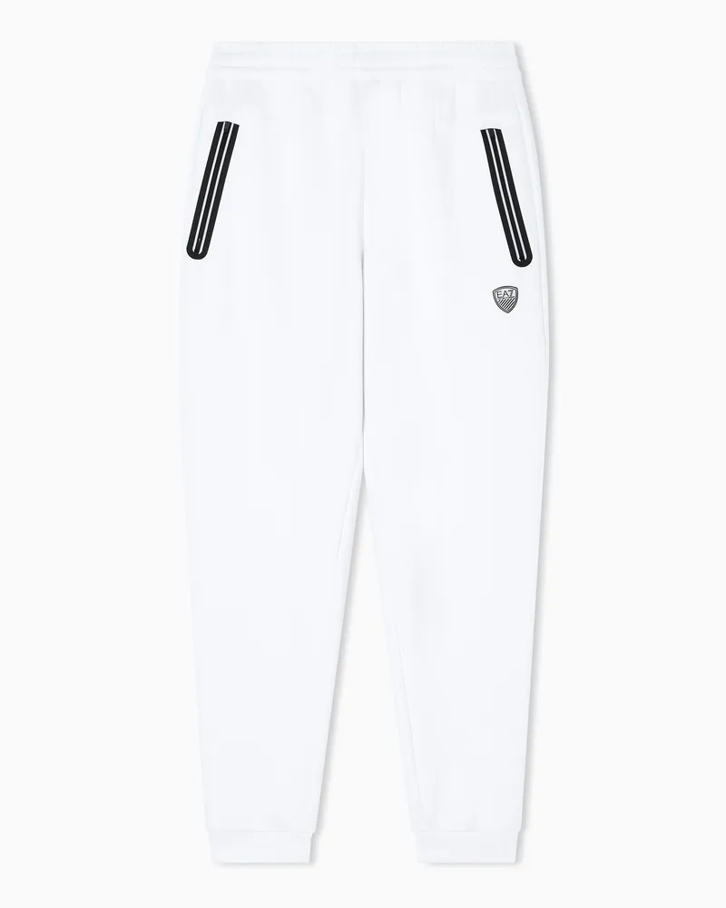 EA7 Premium Shield Jogginghose aus Stretch-Viskosemischung Weiß
