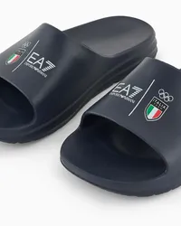 EA7 Italia Team Paris 2024 Sliders Crusher Distance mit Flaggen-detail Blau