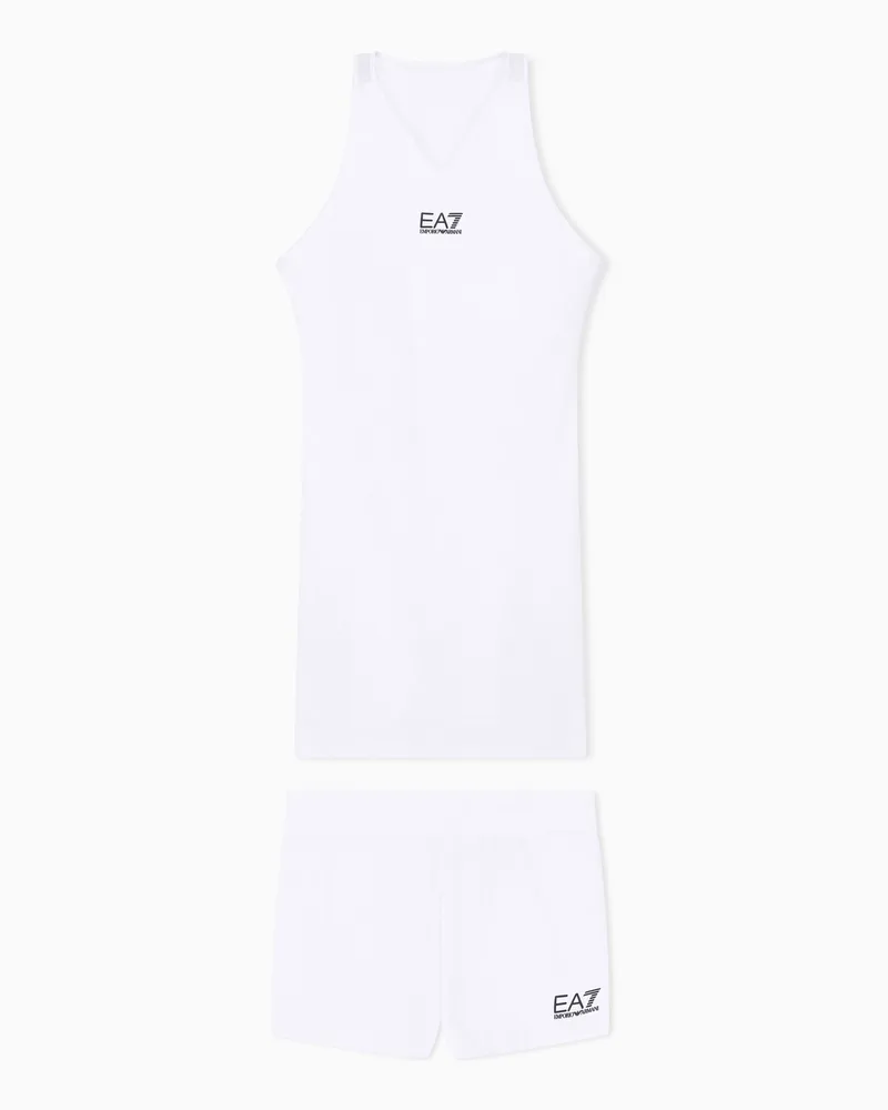 EA7 Tennis Pro Poloshirt aus VENTUS7-Funktionsgewebe Weiß