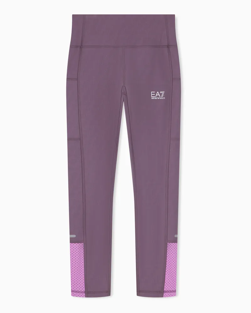 EA7 Leggings Ventus 7 aus Funktionsjersey in schmaler Passform Zweifarbig