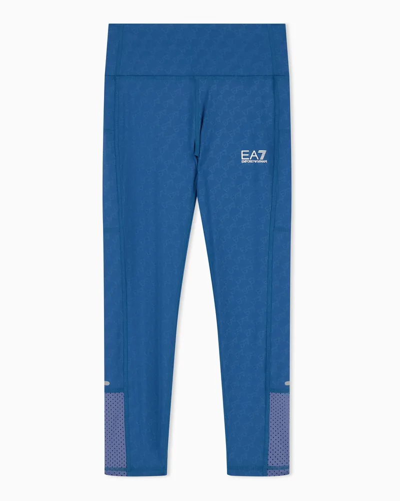 EA7 Leggings Ventus 7 aus Funktionsjersey in schmaler Passform Zweifarbig