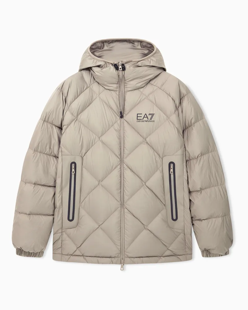 EA7 Gesteppte Daunenjacke im Regular Fit Beige