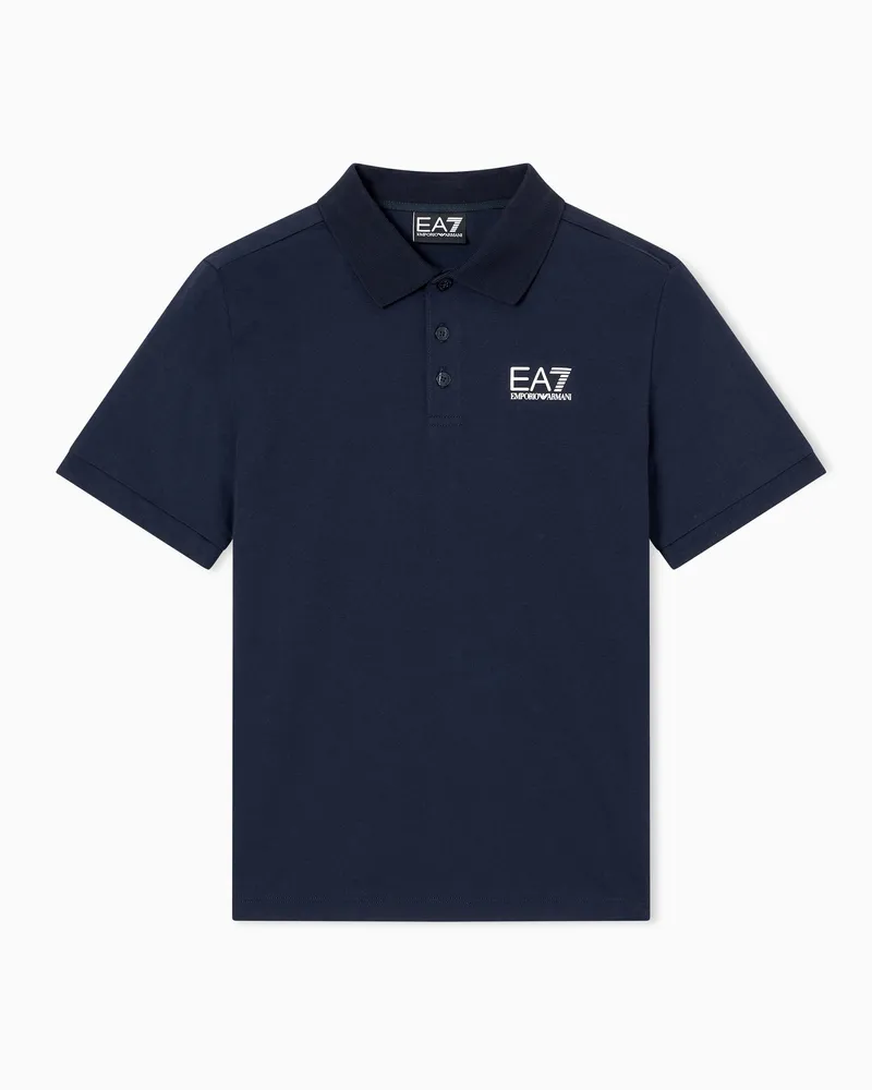 EA7 Core Identity Boy Poloshirt aus Baumwolle Marineblau