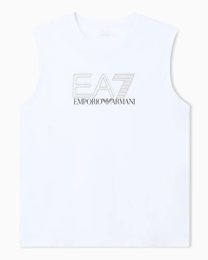 EA7 Visibility Tanktop aus Baumwolljersey Weiß