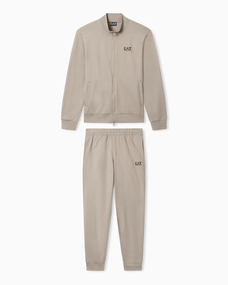 EA7 Core Identity Baumwoll-Trainingsanzug Beige