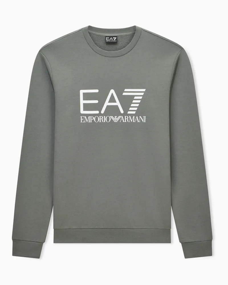EA7 Sweatshirt Core Identity Slim Fit aus Baumwolljersey Grau