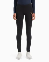 EA7 Core Lady Leggings Aus Baumwollstretch Schwarz