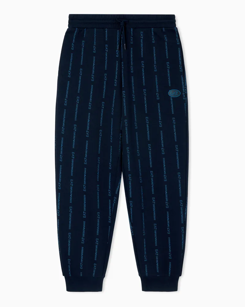EA7 Jogginghose Graphic Series aus Baumwoll-Mischung Blau