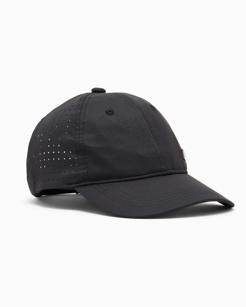 EA7 Baseballkappe Premium Label mit einem Futter aus Baumwolle Schwarz