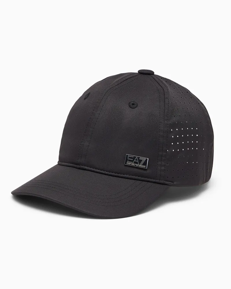 EA7 Baseballkappe Premium Label mit einem Futter aus Baumwolle Schwarz