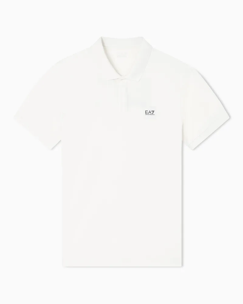 EA7 Visibility Poloshirt aus Baumwollstretch-Jersey Beige