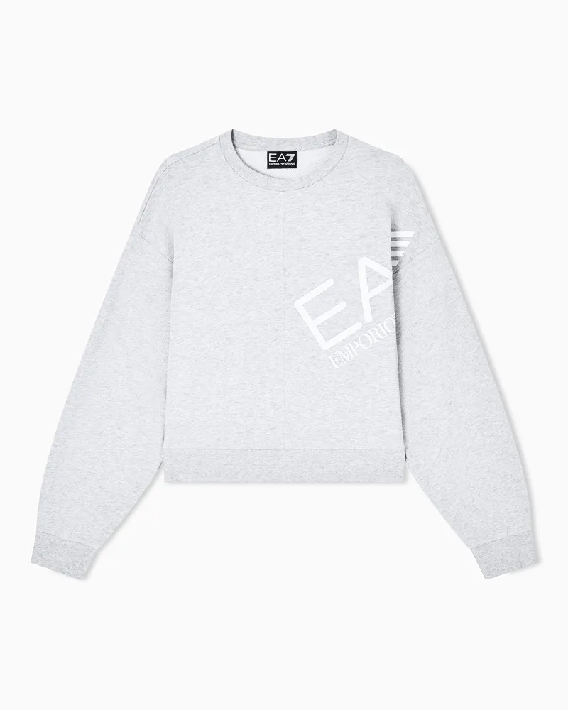 EA7 Logo Series Sweatshirt aus Baumwolljersey Grau