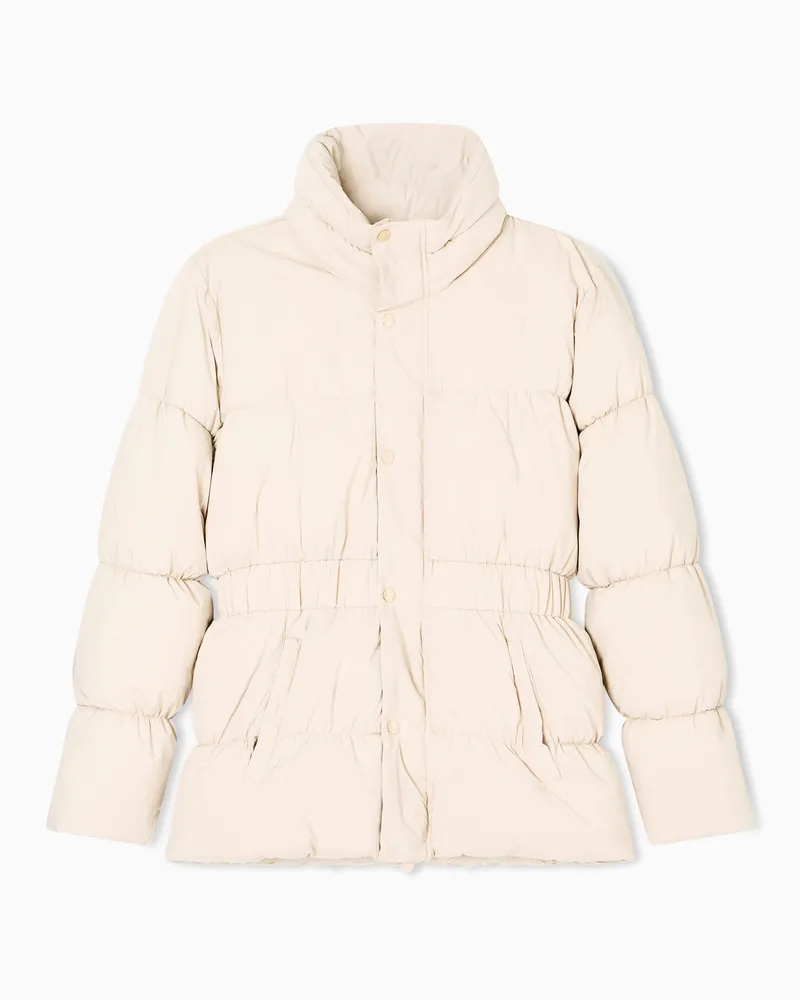 EA7 Logo Series Gefütterte Jacke aus Nylon Beige