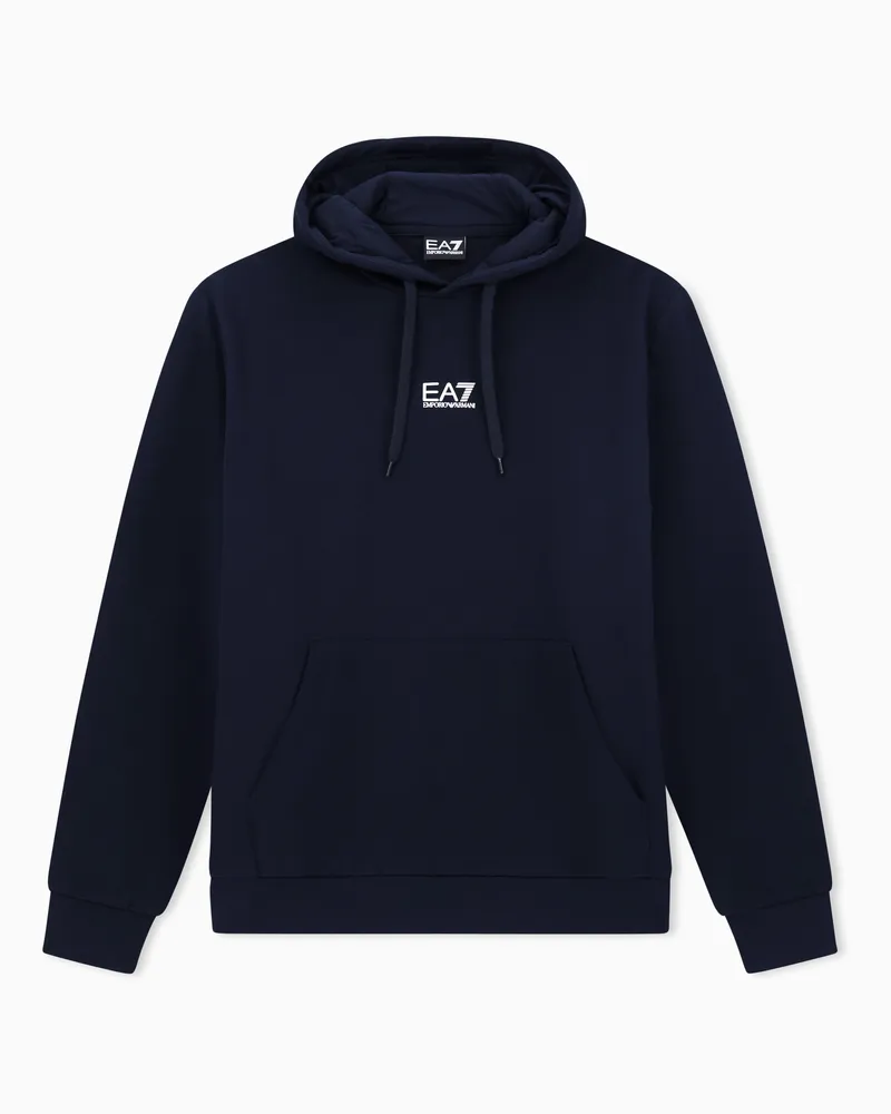 EA7 Core Identity Sweatshirt mit Kapuze aus einer Baumwollmischung Blau