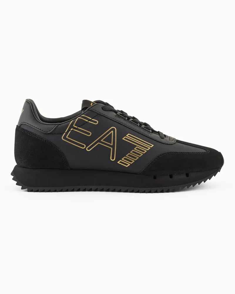 EA7 Black and White Vintage-Sneaker Schwarz