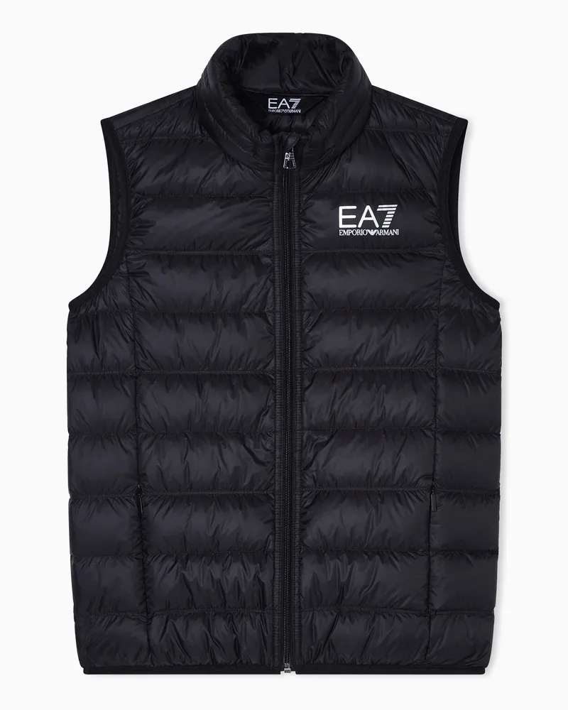 EA7 Packbare, wattierte Core Identity Boy Weste mit Daunenfüllung Schwarz