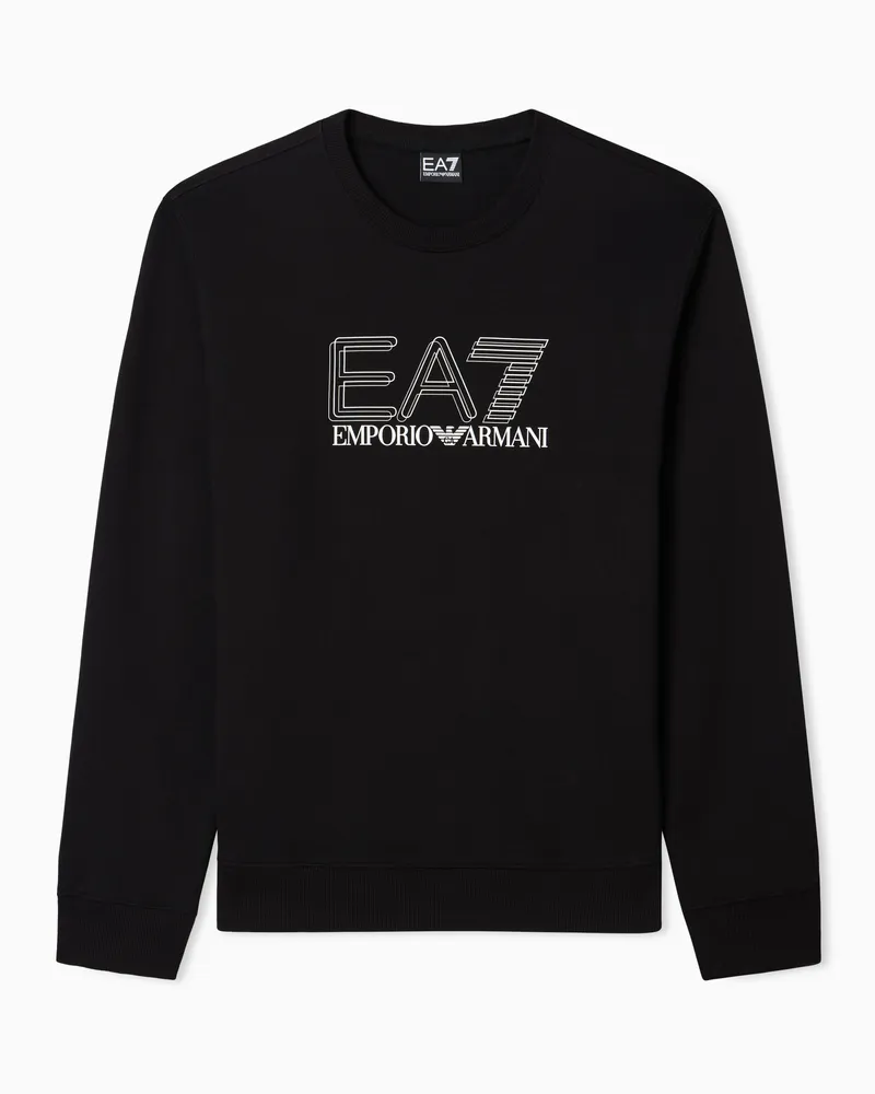 EA7 Visibility Sweatshirt aus Baumwolle mit -Logo Schwarz