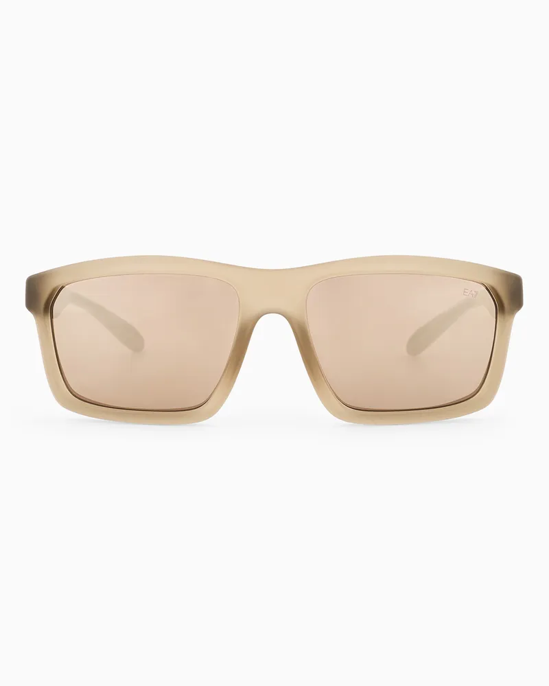 EA7 Sonnenbrille in rechteckiger Form Beige