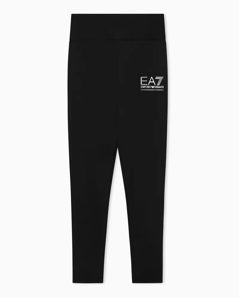 EA7 Visibility Leggings aus Baumwollstretch Schwarz