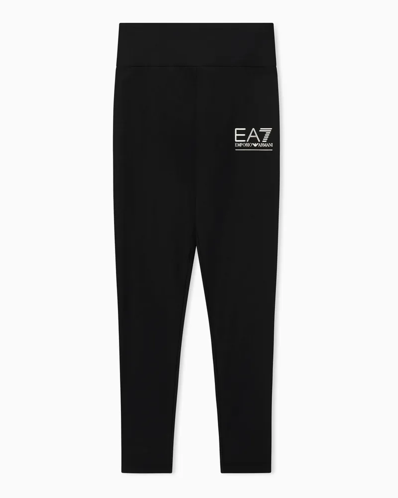 EA7 Visibility Leggings aus Baumwollstretch Schwarz