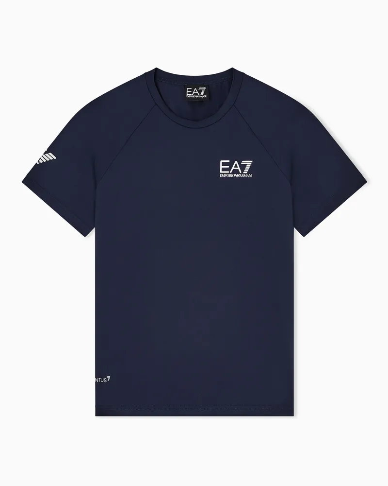 EA7 Tennis Pro Boy T-Shirt aus VENTUS7-Funktionsgewebe Marineblau