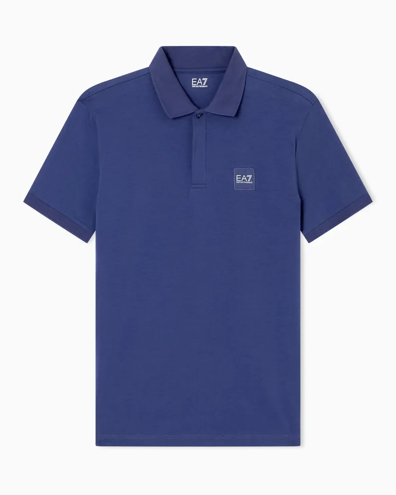 EA7 Visibility Poloshirt aus Baumwollstretch-Jersey Violett