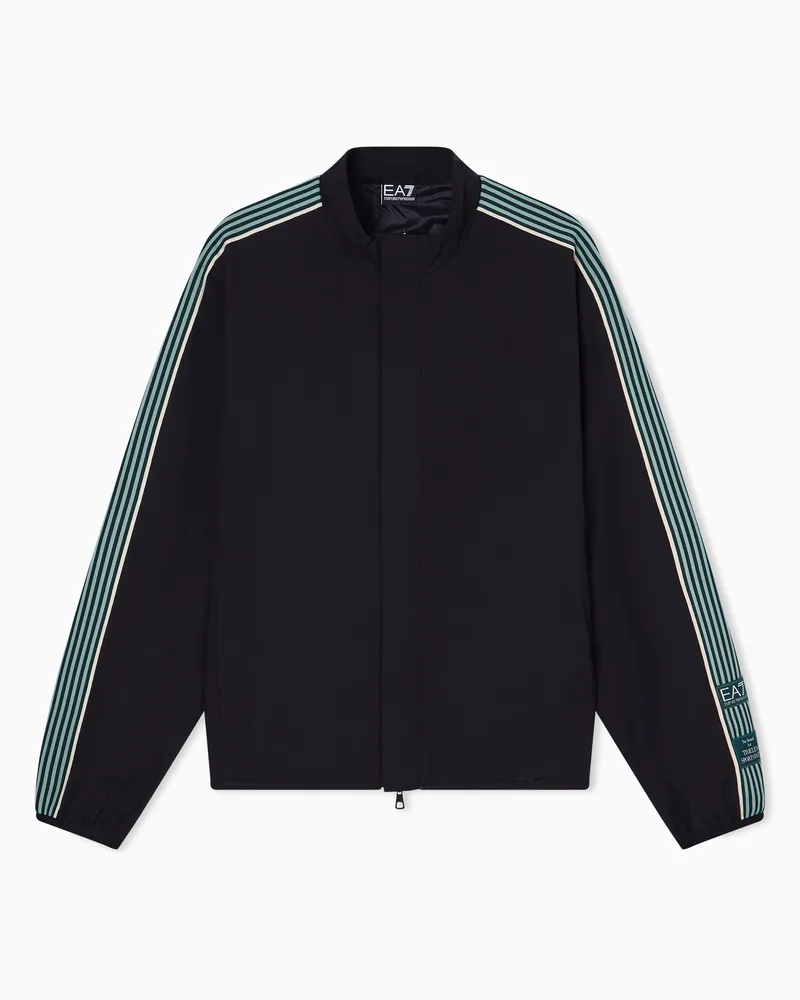 EA7 Logo Series Jacke aus Funktionsgewebe Schwarz